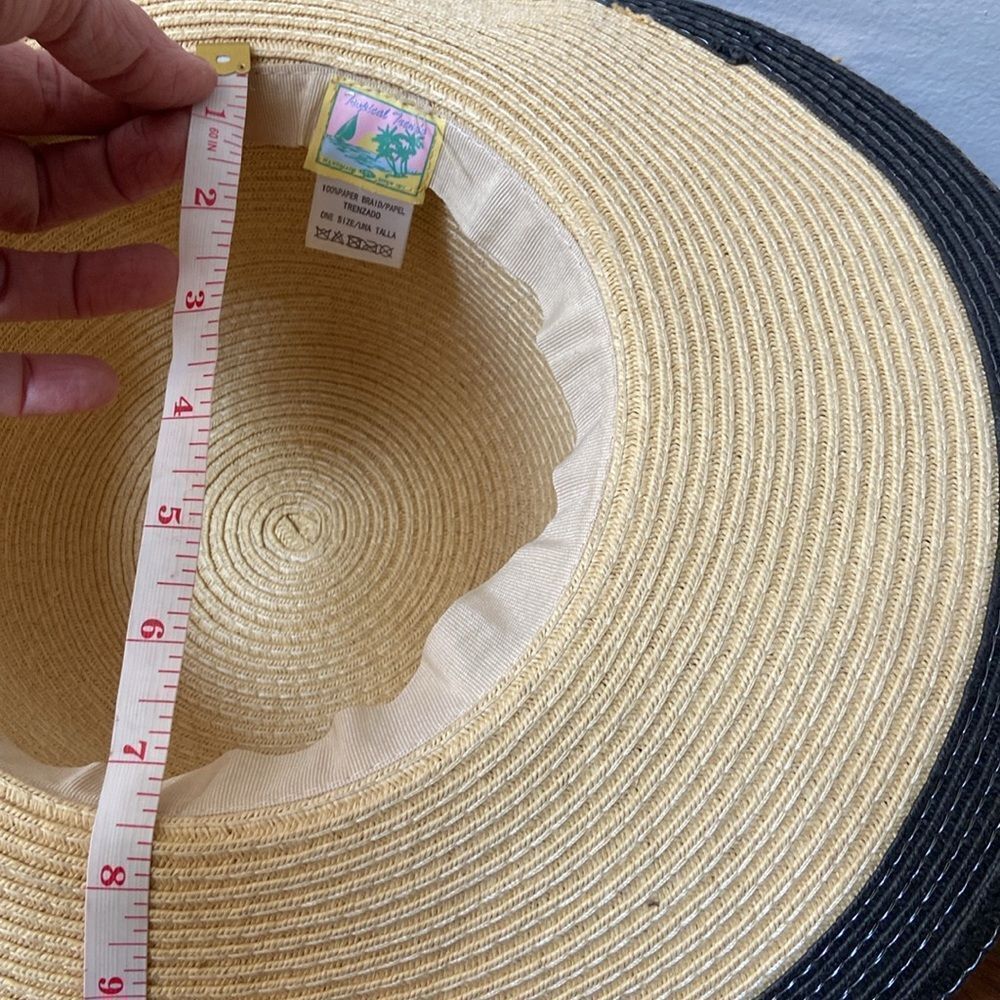Two-Tone Straw Sun Hat - Picture 5 of 6